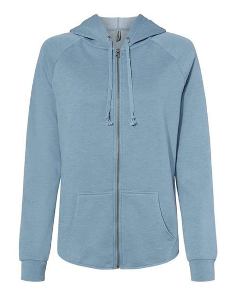 Independent Trading Co. Women's California Wave Wash Full-Zip Hooded Sweatshirt-1