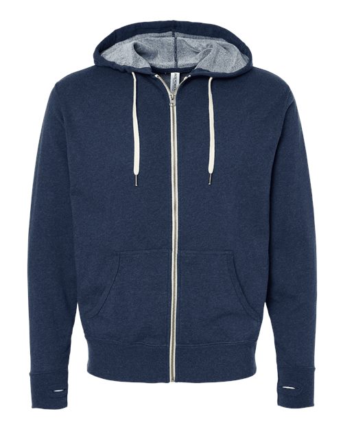 Independent Trading Co. Men's Heathered French Terry Full-Zip Hooded Sweatshirt-1