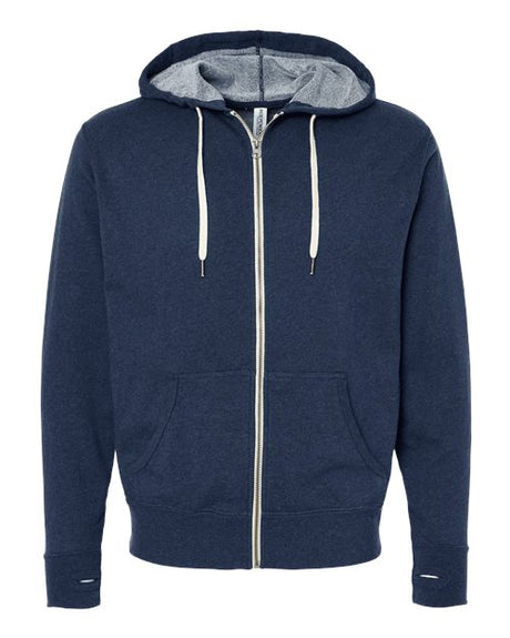 Independent Trading Co. Men's Heathered French Terry Full-Zip Hooded Sweatshirt-1