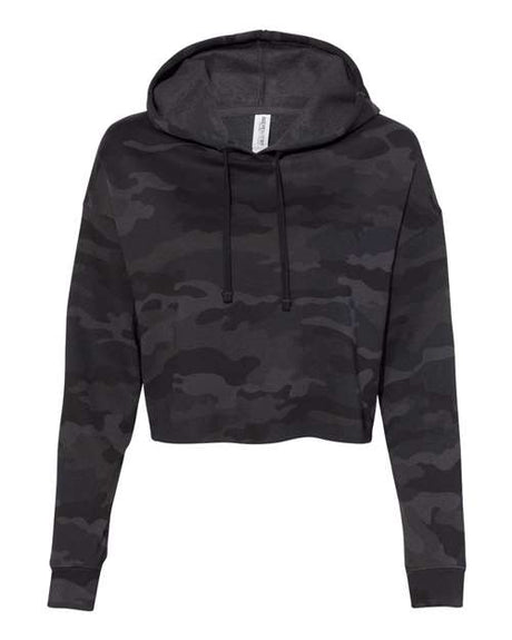 Independent Trading Co. Women’s Lightweight Crop Hooded Sweatshirt-1