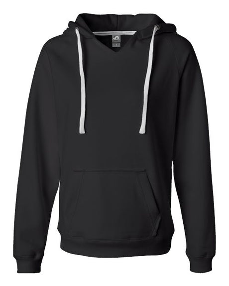 J. America Women's Sueded V-Neck Hooded Sweatshirt-1