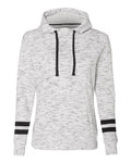 J. America Women’s Mélange Fleece Striped-Sleeve Hooded Sweatshirt-1