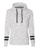 J. America Women’s Mélange Fleece Striped-Sleeve Hooded Sweatshirt-1