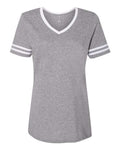 JERZEES Women's Varsity Triblend V-Neck T-Shirt-1