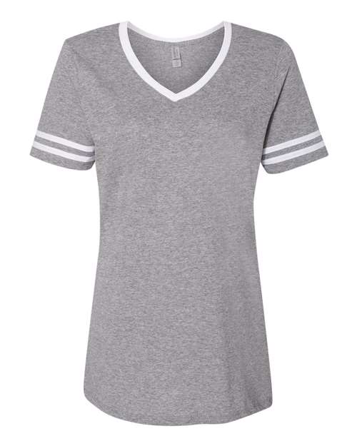 JERZEES Women's Varsity Triblend V-Neck T-Shirt-1