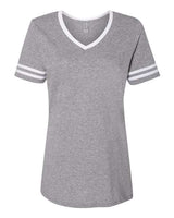 JERZEES Women's Varsity Triblend V-Neck T-Shirt-1