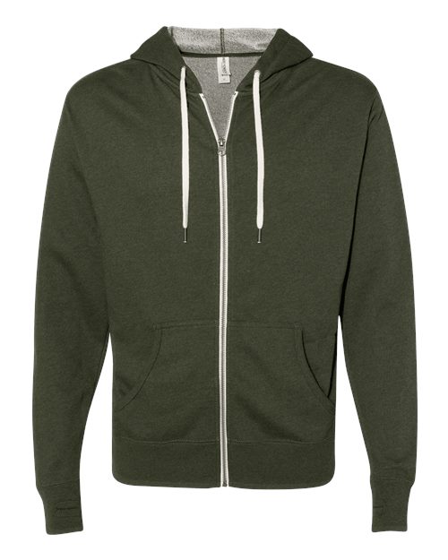 Independent Trading Co. Men's Heathered French Terry Full-Zip Hooded Sweatshirt-1
