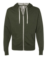 Independent Trading Co. Men's Heathered French Terry Full-Zip Hooded Sweatshirt-1
