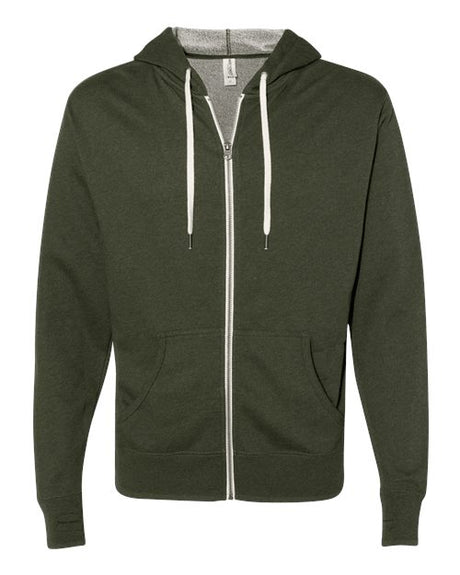 Independent Trading Co. Men's Heathered French Terry Full-Zip Hooded Sweatshirt-1
