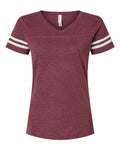 LAT Women's Football V-Neck Fine Jersey Tee-1
