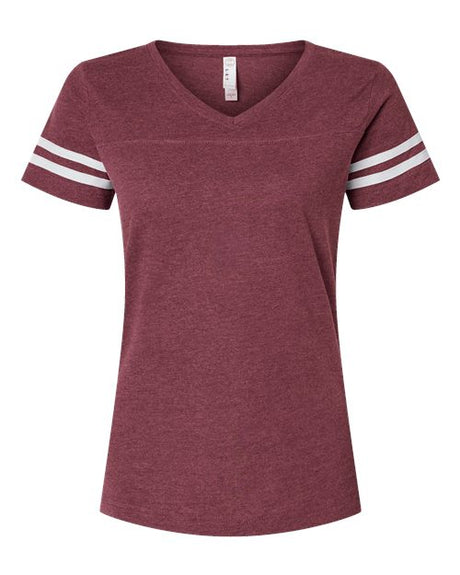 LAT Women's Football V-Neck Fine Jersey Tee-1