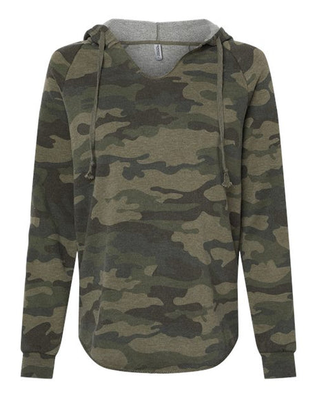 Independent Trading Co. Women’s Lightweight California Wave Wash Hooded Sweatshirt-1