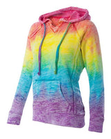 MV Sport Women’s Courtney Burnout V-Notch Hooded Sweatshirt-2