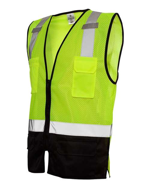 Kishigo Men's Black Bottom Mesh Class 2 Vest-2