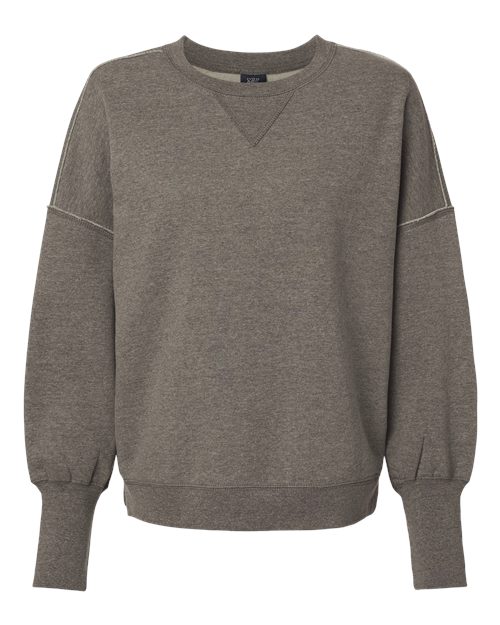 MV Sport Women's Sueded Fleece Crewneck Sweatshirt-1