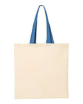 Q-Tees Economical Tote with Contrast-Color Handles-1
