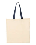 Q-Tees Economical Tote with Contrast-Color Handles-1