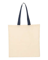 Q-Tees Economical Tote with Contrast-Color Handles-1