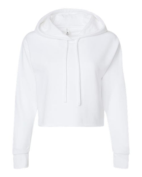 Next Level Women's Laguna Sueded Raw Edge Crop Hoodie Sweatshirt-1