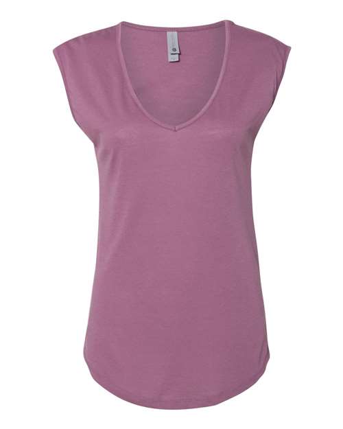 Next Level Women's Festival Sleeveless Deep V-Neck T-Shirt-1