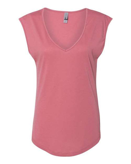 Next Level Women's Festival Sleeveless Deep V-Neck T-Shirt-1