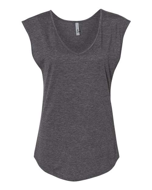 Next Level Women's Festival Sleeveless Deep V-Neck T-Shirt-1