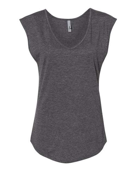 Next Level Women's Festival Sleeveless Deep V-Neck T-Shirt-1