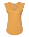 Next Level Women's Festival Sleeveless Deep V-Neck T-Shirt-1