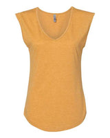 Next Level Women's Festival Sleeveless Deep V-Neck T-Shirt-1
