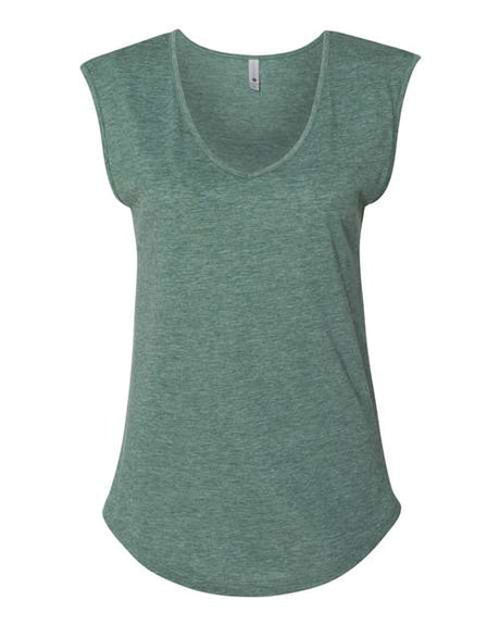 Next Level Women's Festival Sleeveless Deep V-Neck T-Shirt-1