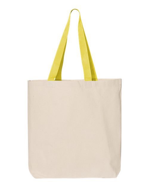 Q-Tees 11L Canvas Tote with Contrast-Color Handles-1