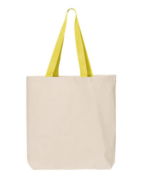Q-Tees 11L Canvas Tote with Contrast-Color Handles-1