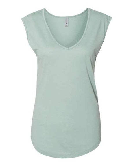 Next Level Women's Festival Sleeveless Deep V-Neck T-Shirt-1