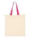 Q-Tees Economical Tote with Contrast-Color Handles-1