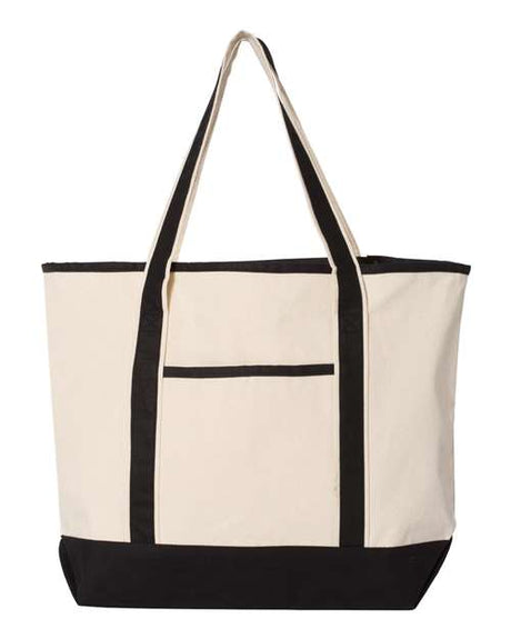 Q-Tees 34.6L Large Canvas Deluxe Tote-1