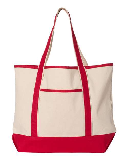 Q-Tees 34.6L Large Canvas Deluxe Tote-1
