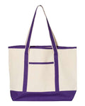 Q-Tees 34.6L Large Canvas Deluxe Tote-1