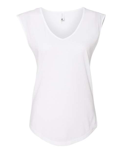 Next Level Women's Festival Sleeveless Deep V-Neck T-Shirt-1