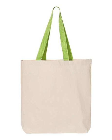 Q-Tees 11L Canvas Tote with Contrast-Color Handles-1