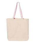 Q-Tees 11L Canvas Tote with Contrast-Color Handles-1