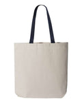 Q-Tees 11L Canvas Tote with Contrast-Color Handles-1