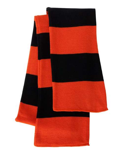 Sportsman Rugby-Striped Knit Scarf-1
