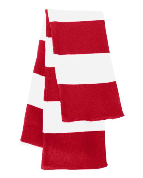Sportsman Rugby-Striped Knit Scarf-1