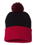 Sportsman 12" Pom-Pom Cuffed Beanie-1