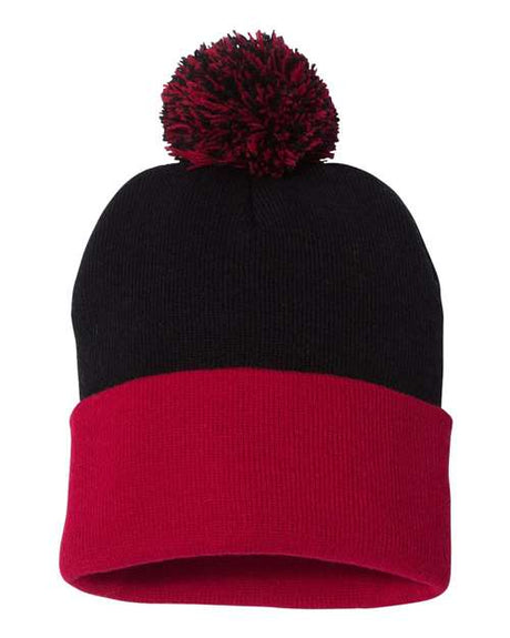 Sportsman 12" Pom-Pom Cuffed Beanie-1