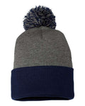 Sportsman 12" Pom-Pom Cuffed Beanie-1