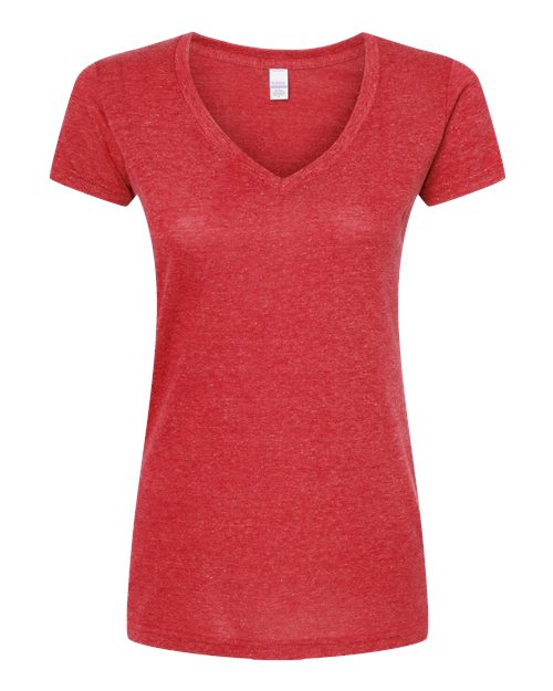 Tultex Women's Poly-Rich V-Neck T-Shirt-1