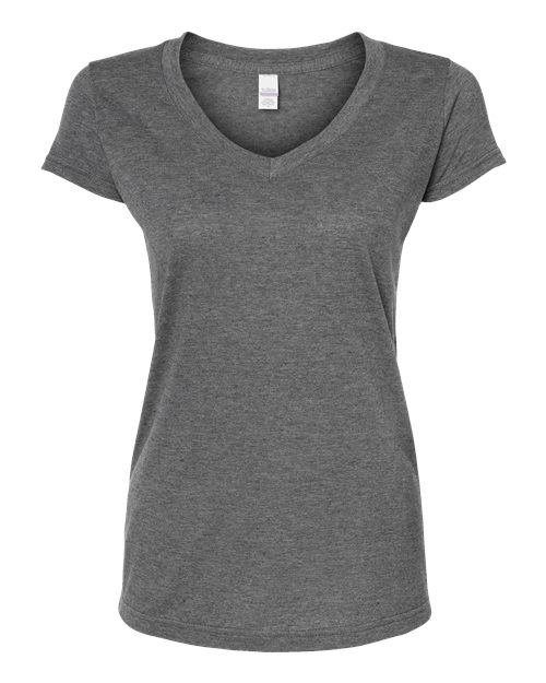 Tultex Women's Poly-Rich V-Neck T-Shirt-1