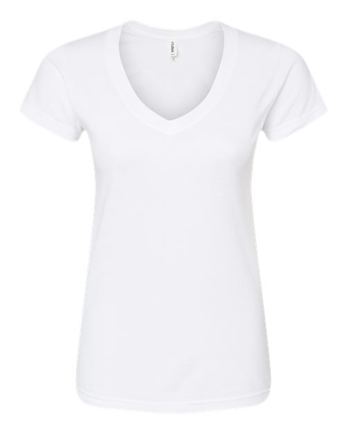 Tultex Women's Fine Jersey V-Neck T-Shirt-1
