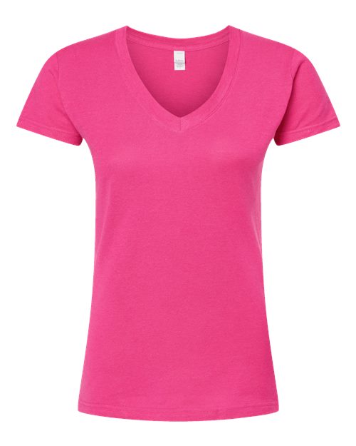 Tultex Women's Fine Jersey V-Neck T-Shirt-1